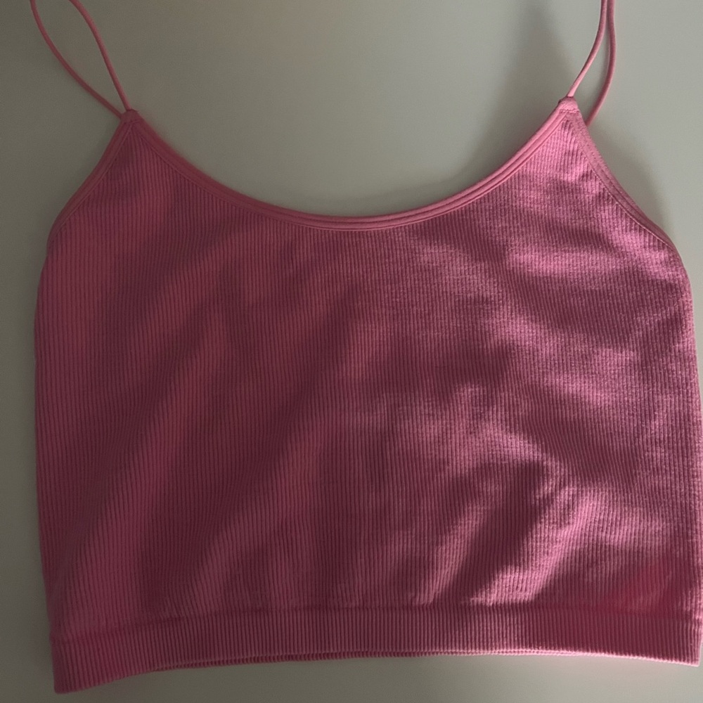 Hot Pink SWS Essentials spaghetti strap crop top
